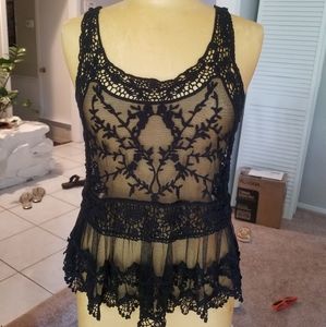 Express Black Lace Top